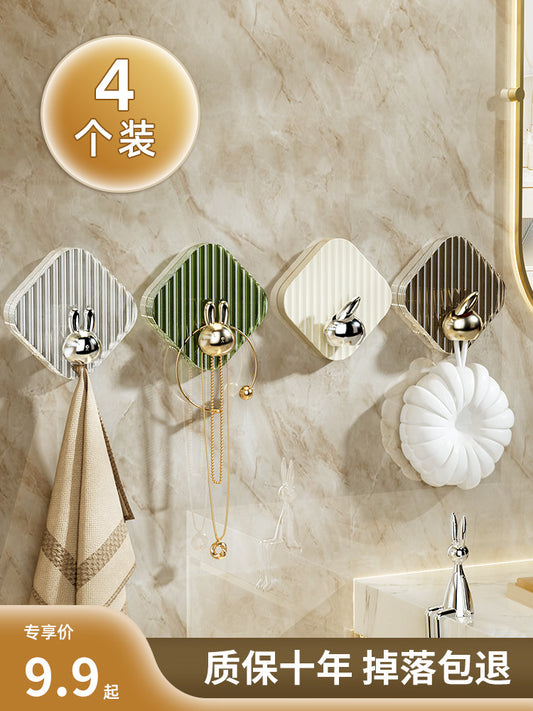 Light luxury rabbit hook viscose, strong load-bearing, non-perforated sticky hook, bathroom wall, towel wall, no trace paste