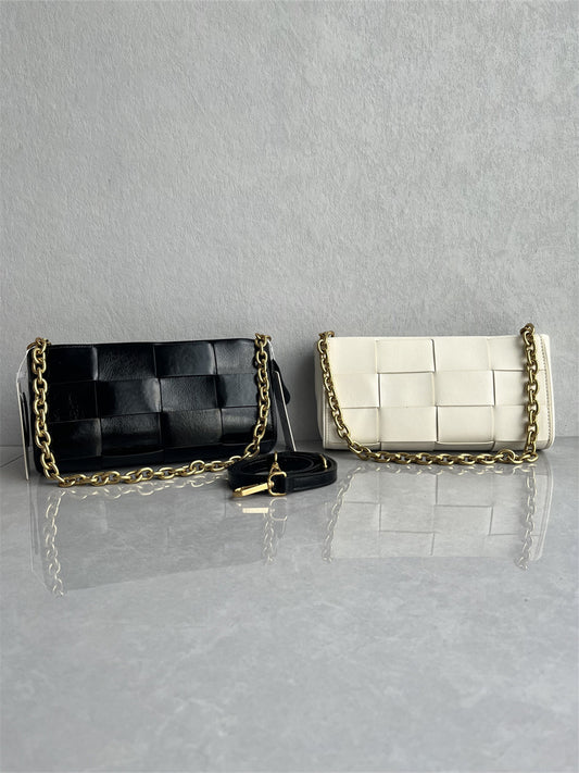 Export foreign trade order tail goods first layer cowhide woven bag high-end fashion and versatile classic one-shoulder crossbody women's bag