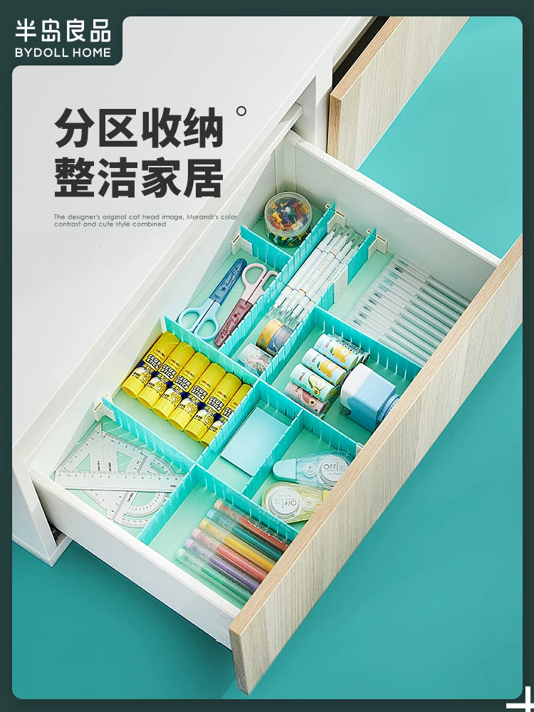 Drawer storage divider, plastic free combination, sock finishing, artifact, underwear, lattice, partition, dividing box, baffle