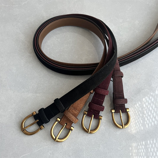 Regular price 400+! Autumn and winter new pin buckle frosted cowhide belt Korean version versatile fashion women's belt high-end women's trend