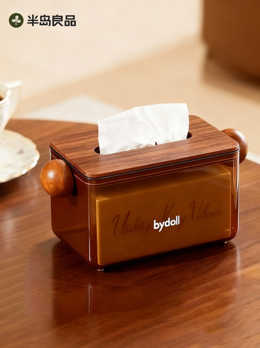 Tissue box, living room tabletop paper box, home medieval coffee table, bedroom spring paper drawer, light luxury and high-end