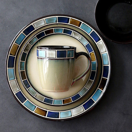 American Western tableware creative ceramic dish bowl set home soup bowl noodle bowl plate dish mug cup coffee cup