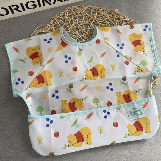 0-3 years old, export daily single children's spring and autumn thin anti-dressing, eating rice pocket anti-dressing, cartoon waterproof buckle