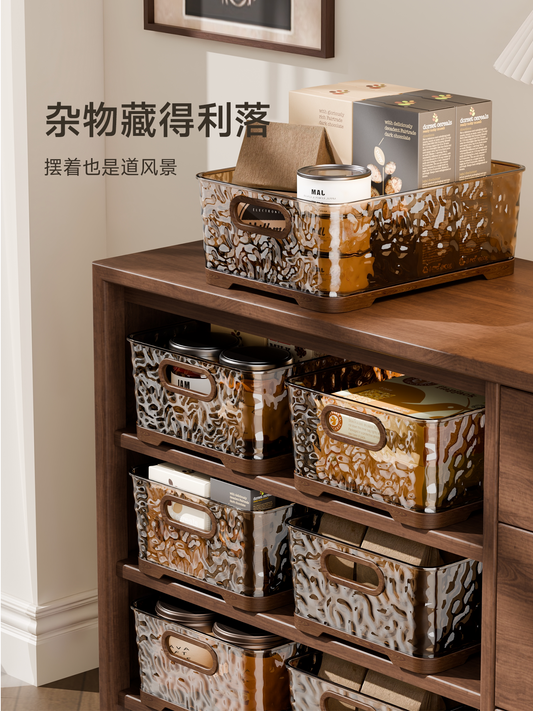 Desktop storage box, living room sundries, snacks, cosmetics storage box, office high-value acrylic storage basket