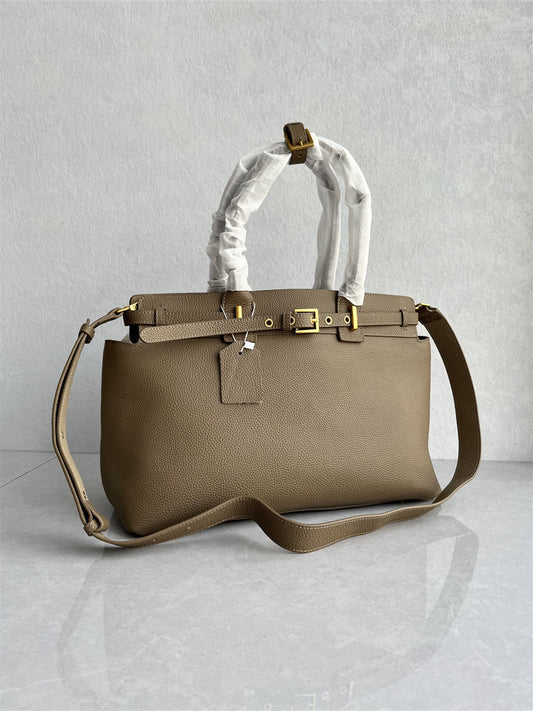Export foreign high-quality top-layer cowhide handbag fashionable and versatile large capacity simple commuter single shoulder crossbody woman