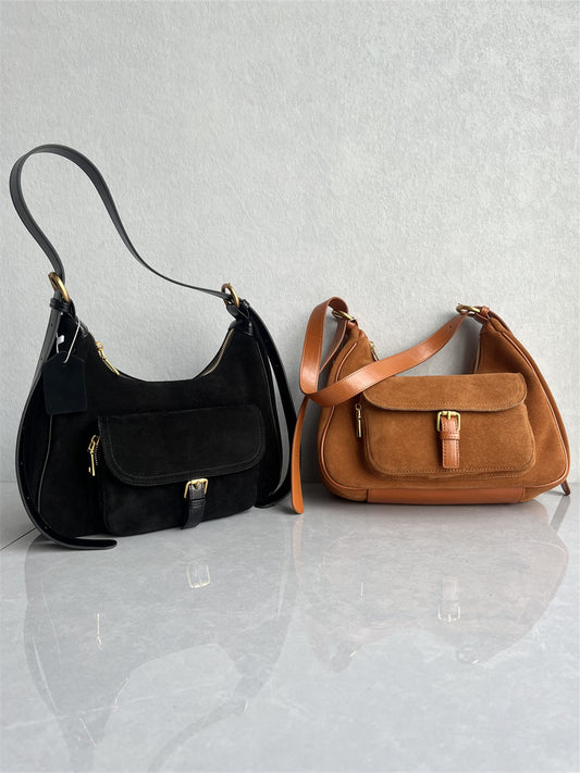 Exported to South Korea New High Quality Top Layer Cowhide Underarm Bag Fashionable and Versatile High-End Texture One Shoulder Crossbody Women's Bag