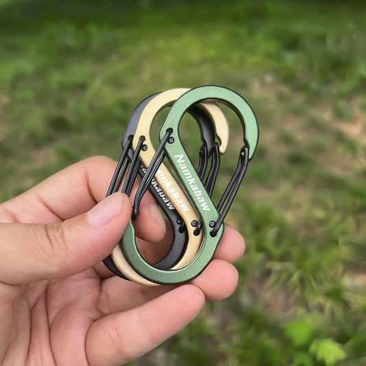 3 pieces of aluminum alloy S buckle, figure 8 carabiner key chain, figure eight buckle, travel backpack outer hook, hat connection buckle