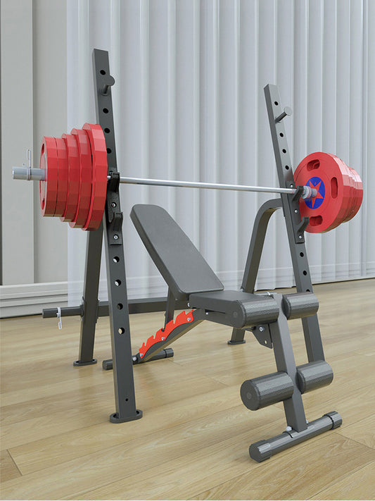 Barbell bench press rack home multi-functional weight-lifting bed fitness professional dumbbell stool gantry frame squat training equipment