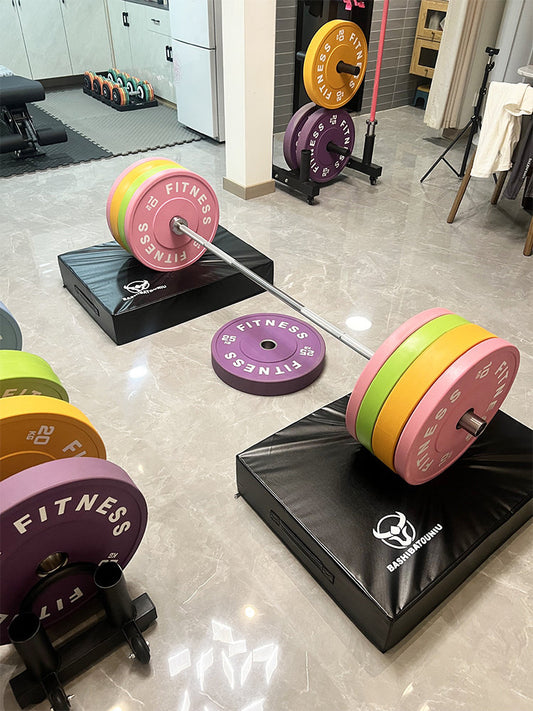 The second generation of barbell ladies fitness home hip bridge Olympic bar weightlifting package color hip push against the box athletic dumbbell tablet powder