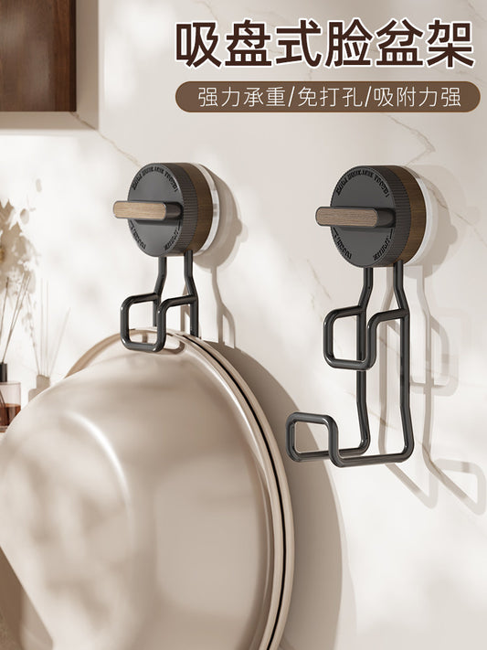 Bathroom Washbasin Storage Rack Wall Mounted Wall Suction Cup New Model No Punching Bathroom Bathtub Storage Shelf Y