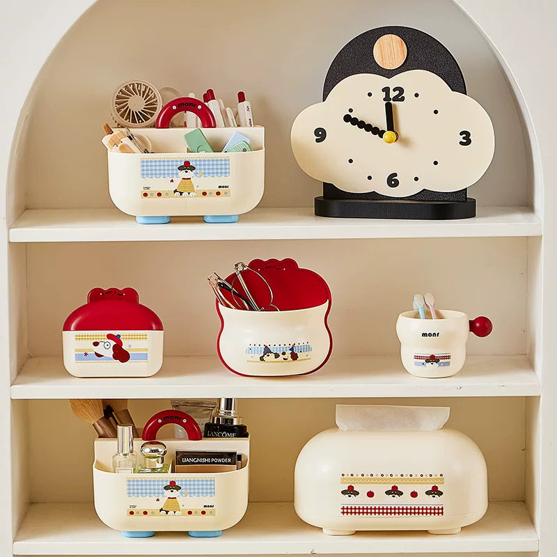 Dopamine wall mounted storage box, kitchen bedroom, non-punching and traceless organizer box, cartoon sundries storage box