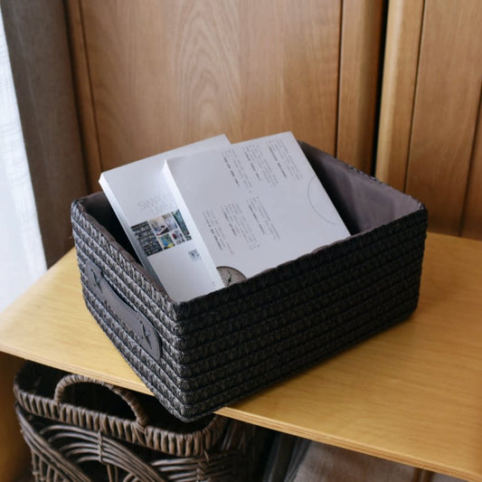 Japanese woven storage box, clothing organizer, imitation rattan woven storage box, household wardrobe tabletop sundries storage basket