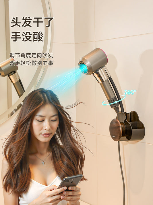 Bathroom hair dryer lazy bracket wall hanging, hands-free hair dryer suction cup storage rack, hair dryer hanging shelf