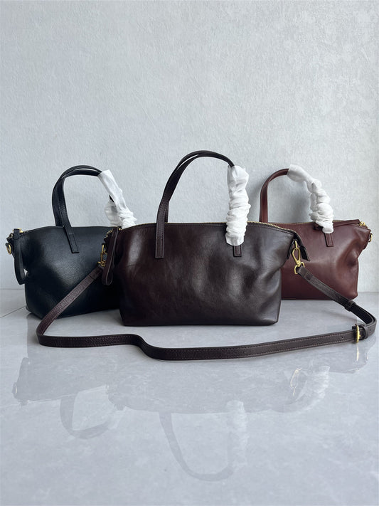 High quality top-layer vegetable-tanned cowhide dumpling bag retro simple fashion versatile leather commuter shoulder crossbody women's bag