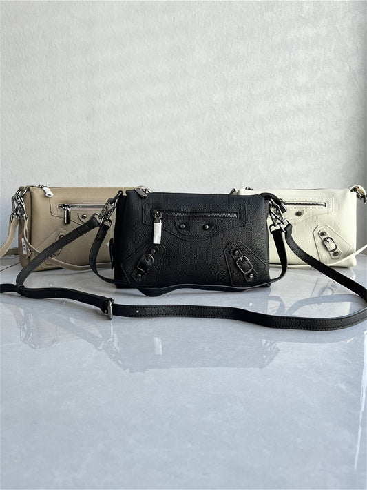2025 New Riveted Motorcycle Bag TOGO Top Layer Cowhide Advanced Casual Versatile One-Shoulder Crossbody Bag Leather Women's Bag