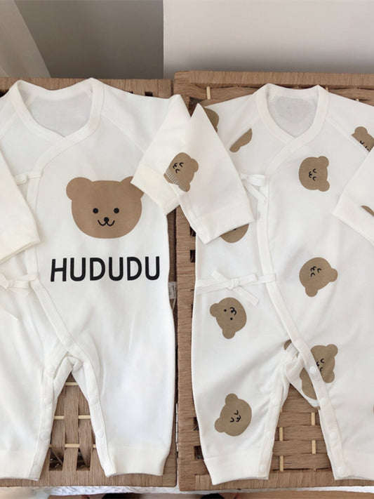 Newborn baby clothes class A October spring and autumn pure cotton boneless newborn one-piece baby clothes 52 size 59