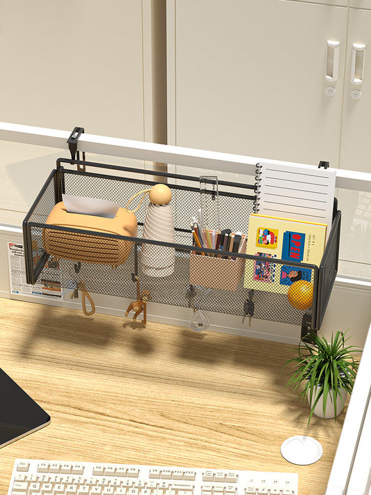 Office storage shelves, workstation organizers, artifacts, desktop hanging baskets, dormitory shelves, student dormitory storage racks, non-perforated desks, workstations, screens, partitions, hanging multi-layer storage and finishing