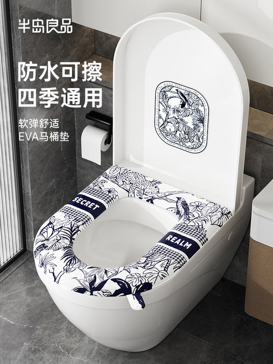 Waterproof toilet mat all-season universal cushion 2026 new seat gasket summer bathroom high-end toilet mat
