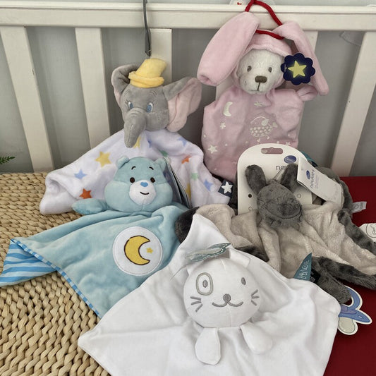 Belgian ear donkey comfort towel baby dinosaur dumbo doll baby plush toy with pacifier bean fleece