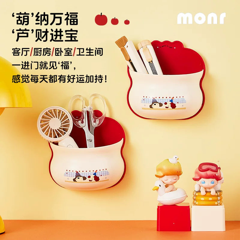 Dopamine wall mounted storage box, kitchen bedroom, non-punching and traceless organizer box, cartoon sundries storage box