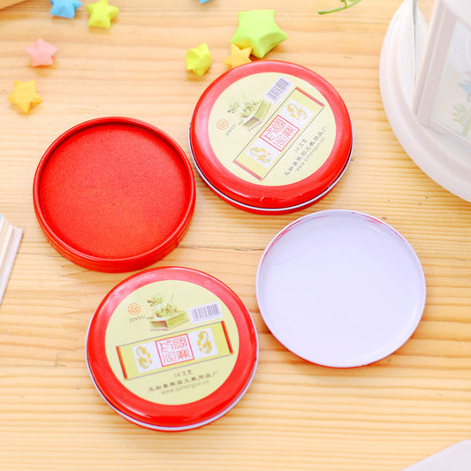 Stamp pad print clay red fast drying ink oil box large hard mud stamp medium indonesia handprint office supplies financial portable fingerprint stamp ink clay box small oily quick-drying sponge core water-based
