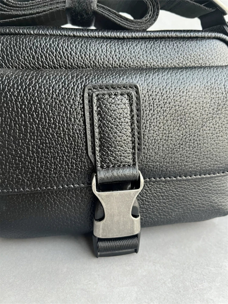 Export foreign trade order high quality top layer cowhide men's shoulder bag simple commuting trend one shoulder crossbody men's bag