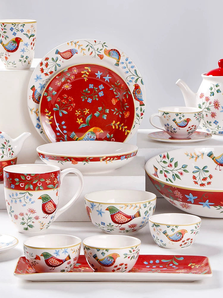 OMK Creative Dessert Bowl Set with Tray Bread Snack Plate 4 Inch Jam Spice Bowl Combo Glazed Color