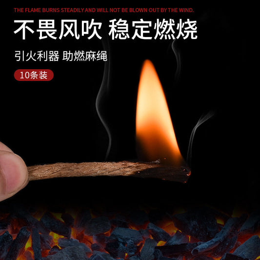 10 fuse twine, outdoor beeswax twine, camping picnic, barbecue supplies, first aid kit accessories, fireplace ignition