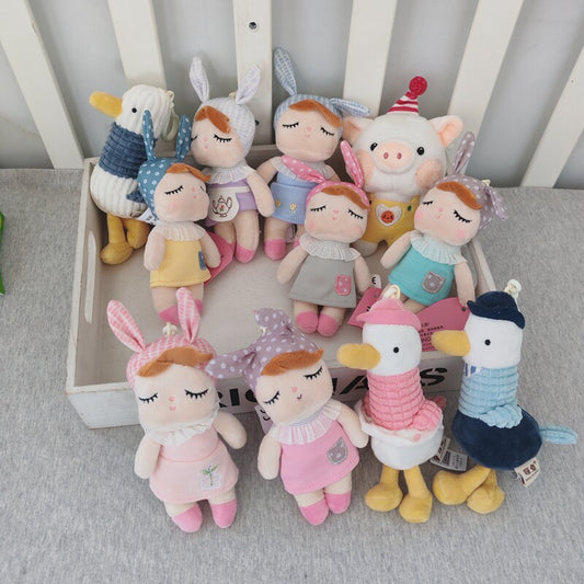 Metoo rabbit duck doll keychain doll cheering duck small gift pendant plush toy ins pig charm