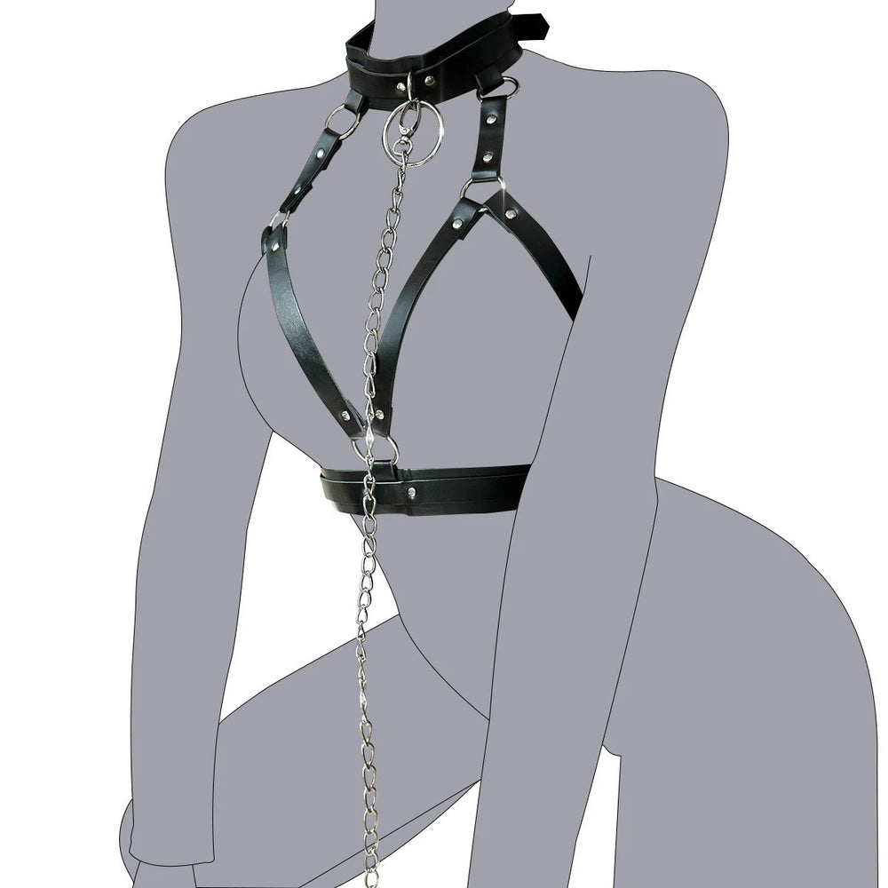 [Coco Witch] boyfriend loves love! bondage sexy cut-out leather fun seduction lingerie suit female
