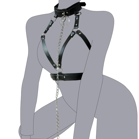 [Coco Witch] boyfriend loves love! bondage sexy cut-out leather fun seduction lingerie suit female