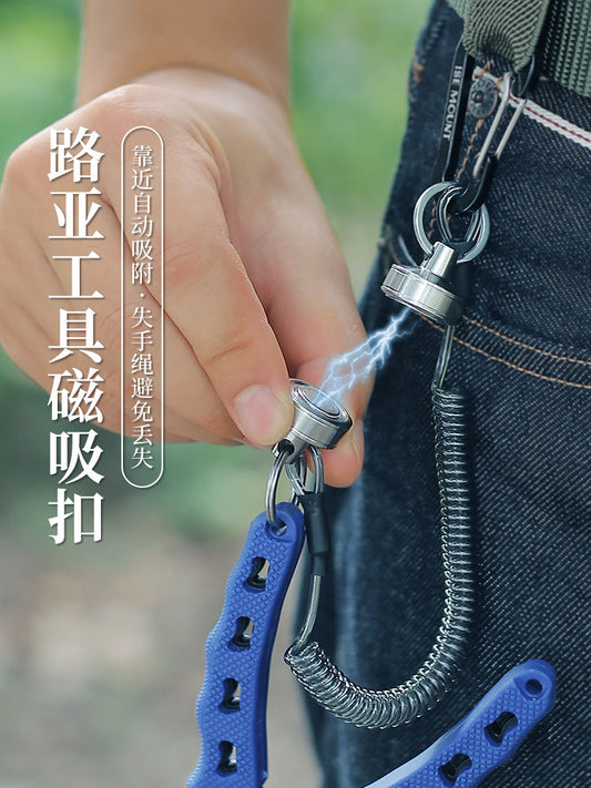 Outdoor magnetic loss rope strong magnetic buckle quick pull carabiner multi-functional lure tool strong magnetic hook buckle telescopic buckle