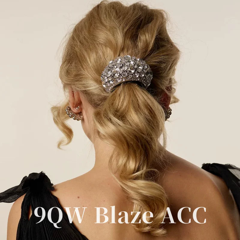 European and American luxury full diamond gemstone headbands high-end low ponytail scrunchies dating glitter diamond hair accessories light luxury hair rope women