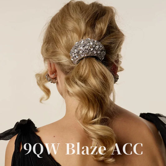 European and American luxury full diamond gemstone headbands high-end low ponytail scrunchies dating glitter diamond hair accessories light luxury hair rope women