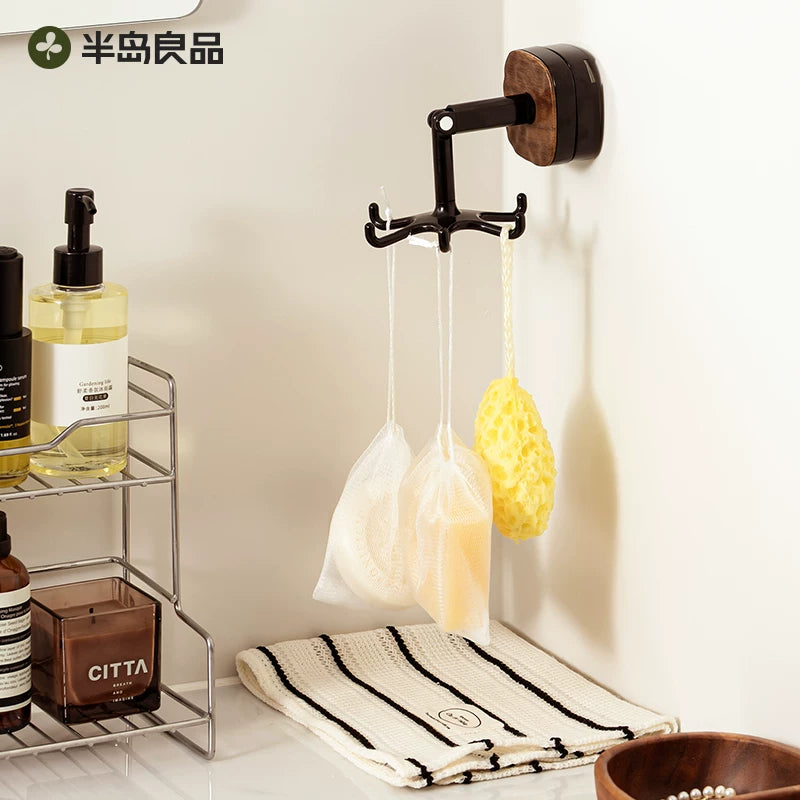 Soap storage artifact rotating multi-hook bathroom sink suction cup free punching bubbling bath soap shelf for home use
