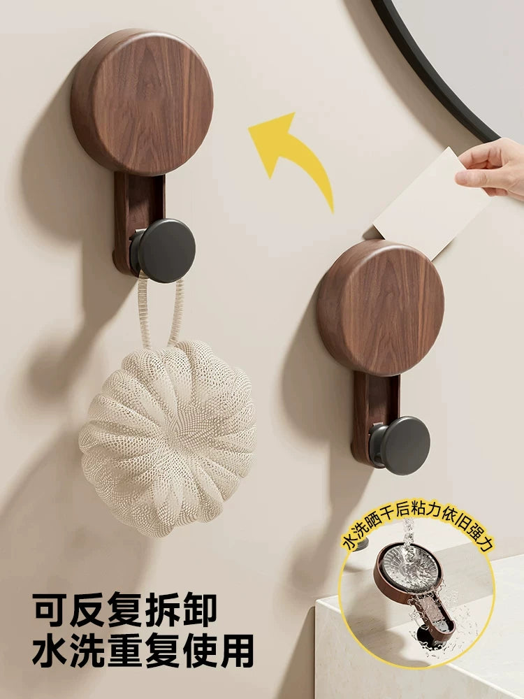 Suction cup hook, no punching required, door rear hanging clothes hook, bathroom strong load-bearing, non-marking bathroom, bedroom plastic wood sticky hook Y