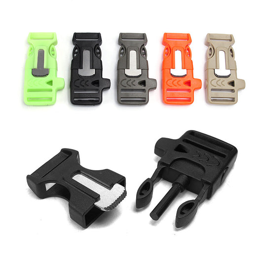 Plastic steel lightweight butterfly snap buckle multifunctional whistle flint buckle webbing umbrella rope bracelet braided accessories
