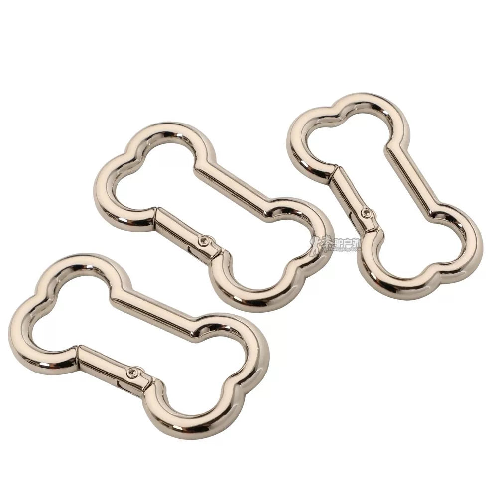 Bone type zinc alloy bone open backpack key chain aluminum alloy hook DIY accessories small carabiner
