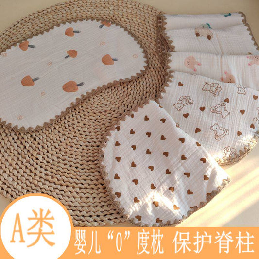 10-layer cotton gauze pillow, newborn cloud piece pillow, shaped pillow, baby flat pillow, newborn baby small pillow towel sweat absorption