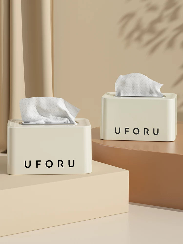 tissue box, living room, household spring drawer box, creative desktop lift, napkin storage box, light luxury, cream wind Y