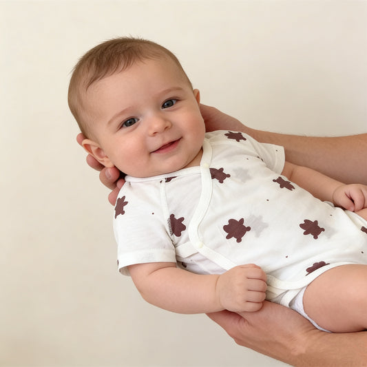 Infant short-sleeved butt wrap summer pure cotton ultra-thin breathable one-piece triangle ha coat boys and girls baby hip crawling clothes