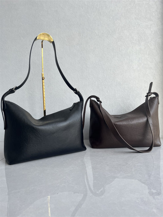 Foreign trade tails high-quality top-layer vegetable-tanned cowhide tote bag fashionable and versatile large-capacity leather bag one-shoulder woman