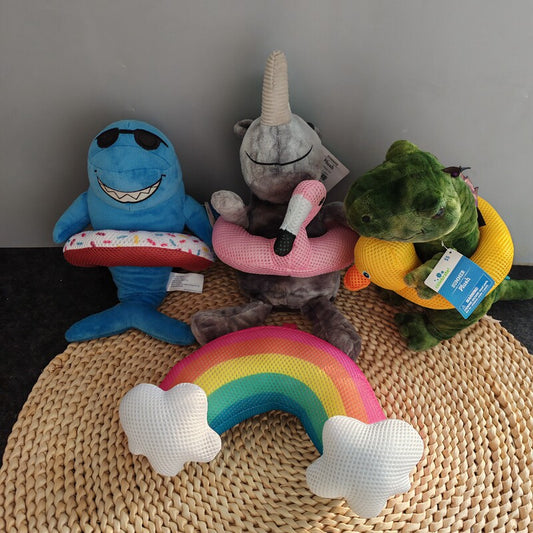 Foreign trade with swimming rings of Tyrannosaurus rex dolls, plush toys, little foxes, paper pinching, bath toys