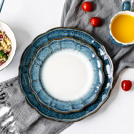 Ceramic plate creative personality home ins style plate commercial steak plate restaurant large plate vegetable plate relief