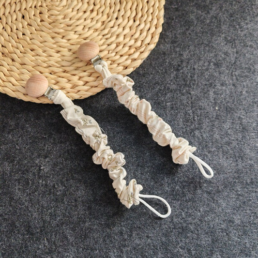 Korean ins style baby cotton floral pacifier anti-fall chain baby pacifier tooth glue chain toy chain
