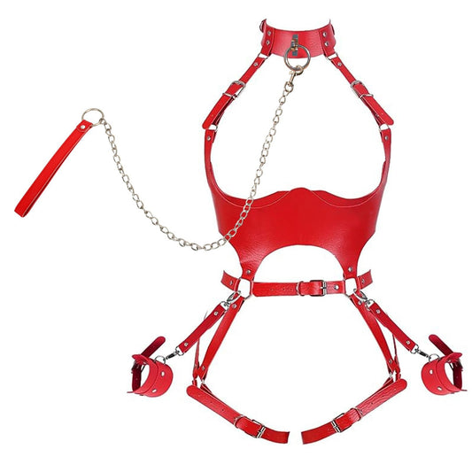 [Coco Witch] is crazy about love! Sexual Affection Leather Hollow Nightclub Hot Girl Prop Decoration Belt Girl
