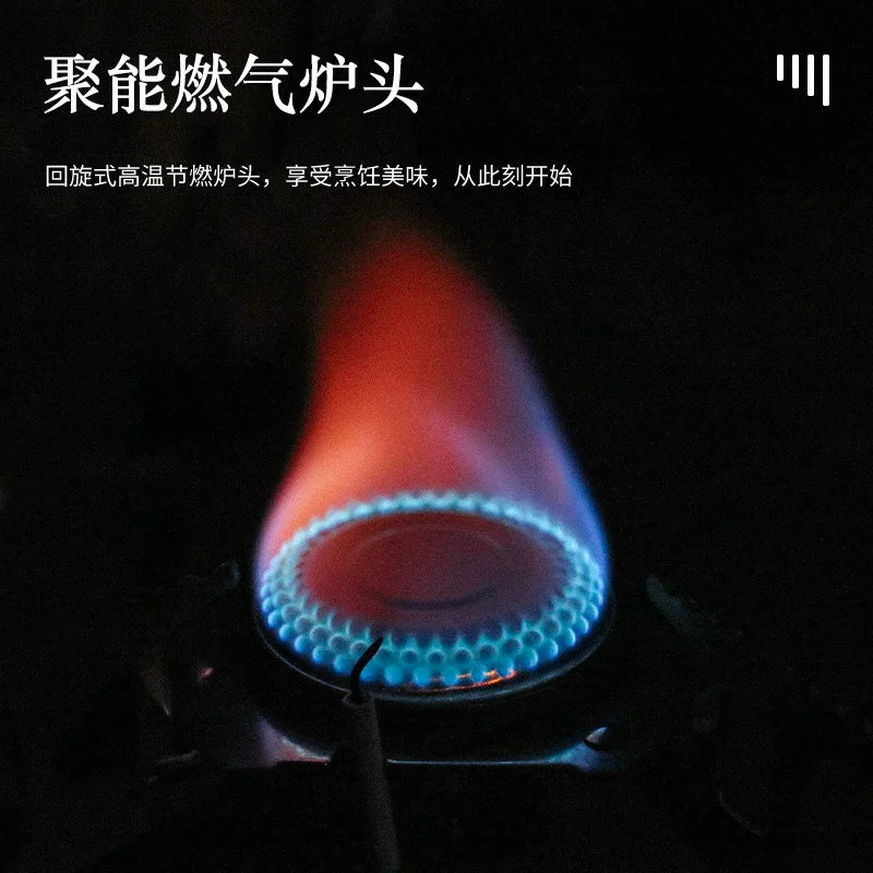 Outdoor windproof stove camping stainless steel live lighter stove foldable with valve three leg gas tank burner