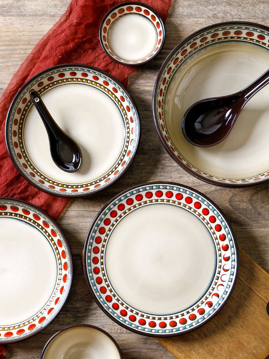 Kiln glaze creative new Chinese tableware dish plate household ceramic amphora fish plate salad deep plate wedding housewarming gifts