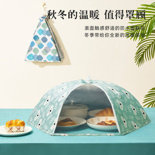 Winter dustproof insulated vegetable cover household foldable and washable large dining table meal cover household vegetable cover leftover vegetable cover