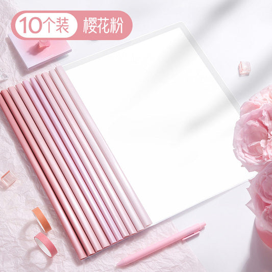 Gradient Transparent Drawer Folder A4 Drop-shaped Transparent Folder Student Large-capacity Test Paper Storage Folder File Folder Transparent Spectrum Folder Contract Folder Resume Folder Office Supplies